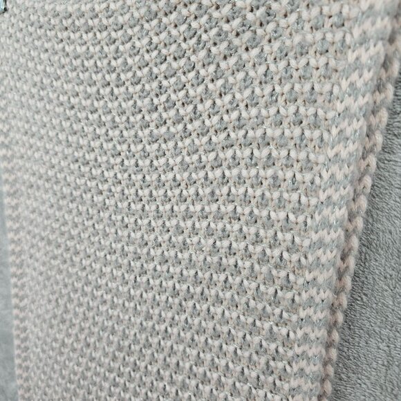 Calvin Klein Scarf Rectangular Pink Metallic Silver Grey Knit Acrylic Multi Wear - Picture 6 of 12